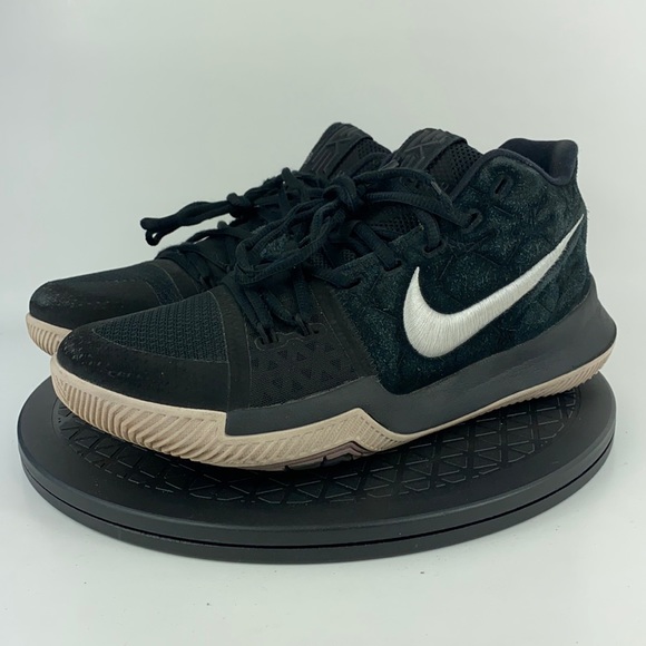 kyrie 3 black white silt red